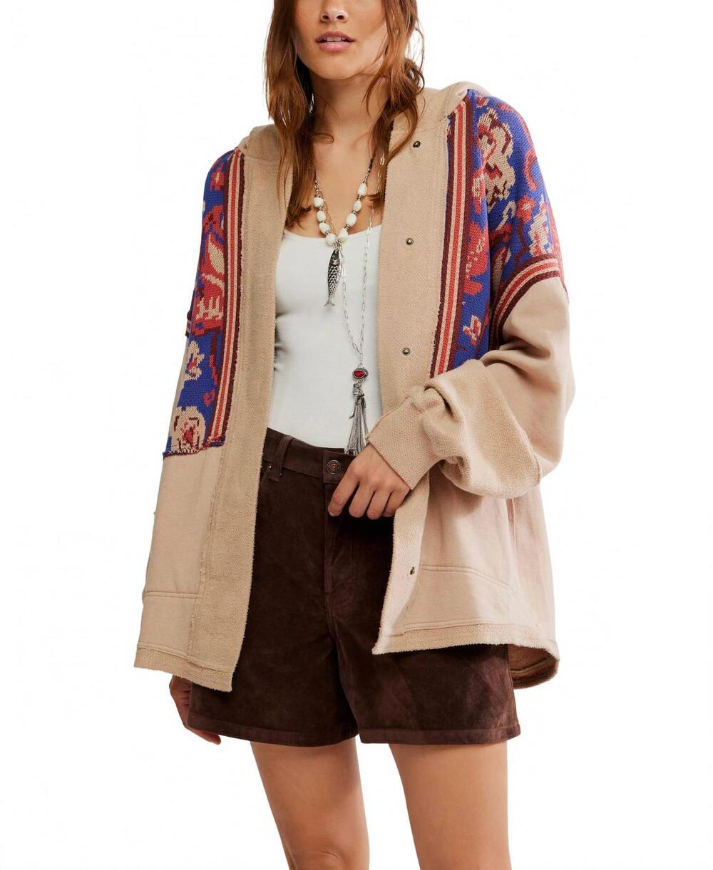 NEW FREE PEOPLE women's bowery sweatshirt in multicolor